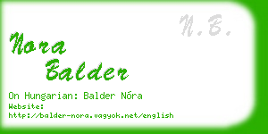 nora balder business card